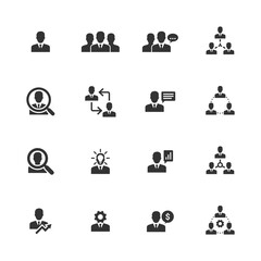 Set of business character icons. Symbols for business, leadership, and career themes. PNG.