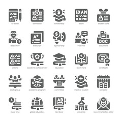 Scholarship Application Icon pack for your website, mobile, presentation, and logo design. Scholarship Application Icon solid design. Vector graphics illustration and editable stroke.