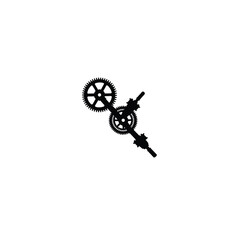 Obraz premium Silhouette of car gears, mechanical silhouette on white background