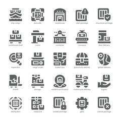 Warehouse Icon pack for your website, mobile, presentation, and logo design. Warehouse Icon solid design. Vector graphics illustration and editable stroke.
