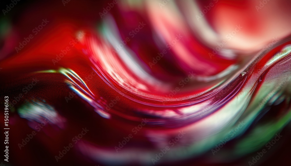 Poster vivid red abstract macro texture with fingerprint like lines and liquid sheen for digital art, branding, print, and web design

