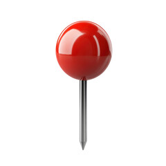 A stark red push pin marks a critical spot a symbol of decision and focus on transparent background