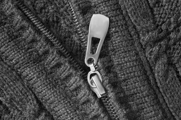 Clothes zipper closeup