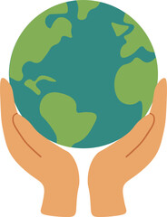 Hands Holding Earth Globe - Save the Planet Illustration