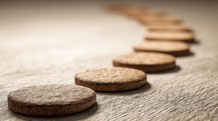 Row of milestones illustrating the customer journey and key points in consumer experience and interaction design