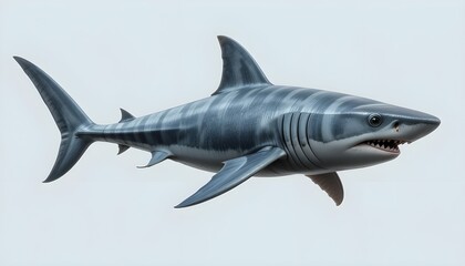 Powerful Tiger Shark 3D Render, Ocean Predator, Marine Life
