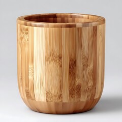 Stylish bamboo trash container indoor high resolution picture