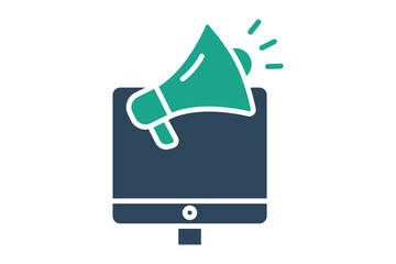 Advertising icon. solid icon style. icon related to branding. business elements vector illustration