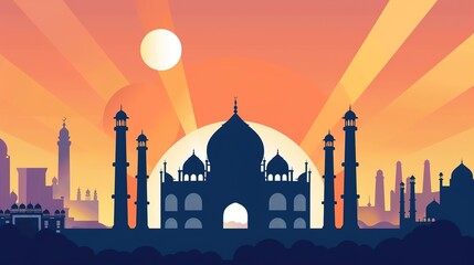 Republic Day City Background: Grand Buildings Mirror the National Flag, Painting a Timely Scroll of the Blending of Neon Brilliance and Patriotic Passion