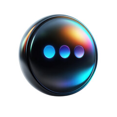 A futuristic orb reveals three luminous dots a gateway to endless on transparent background