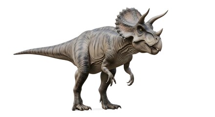 Powerful Triceratops Dinosaur Prehistoric Creature Illustration