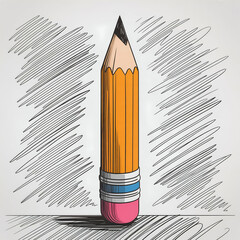 Large yellow pencil sketch art design illustration