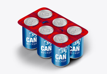 Six-Pack Cans Mockup