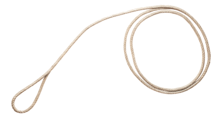 Beige rope coil isolated on a white background png ai generated