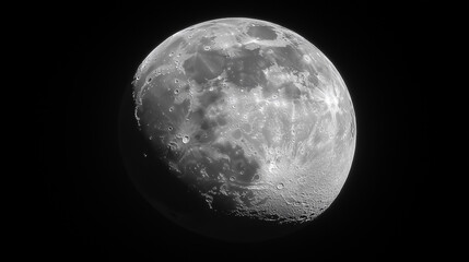 Fototapeta premium As Earth's only constant natural satellite, the Moon orbits around the planet.