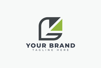 Initial Letter G with Leaf Logo Design Element	