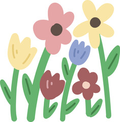 Colorful Flowers in a Spring Garden