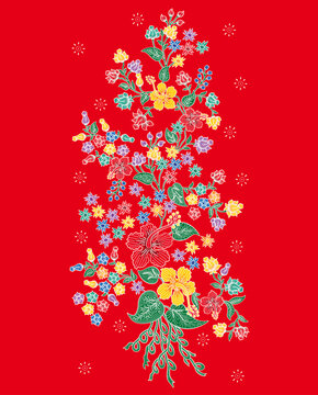 Nyonya Batik Sarong Hibiscus Pattern