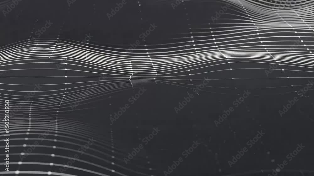 Wall mural rotating wireframe abstract grid