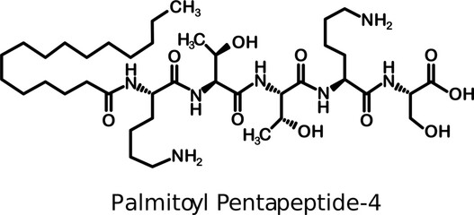 Chemical structure of palmitoyl pentapeptide-4