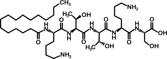 Chemical structure of palmitoyl pentapeptide-4