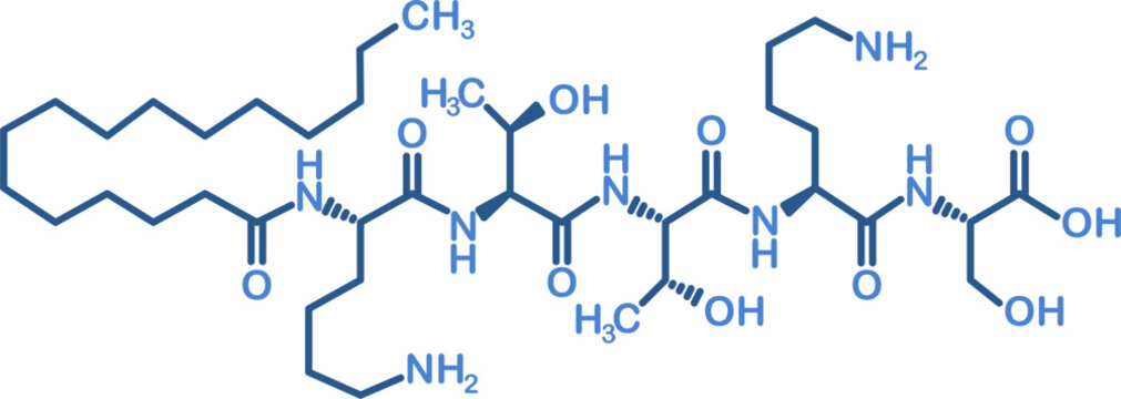 Chemical structure of palmitoyl pentapeptide-4