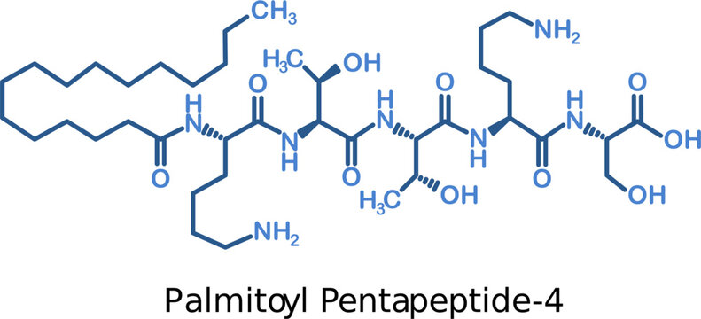 Chemical structure of palmitoyl pentapeptide-4