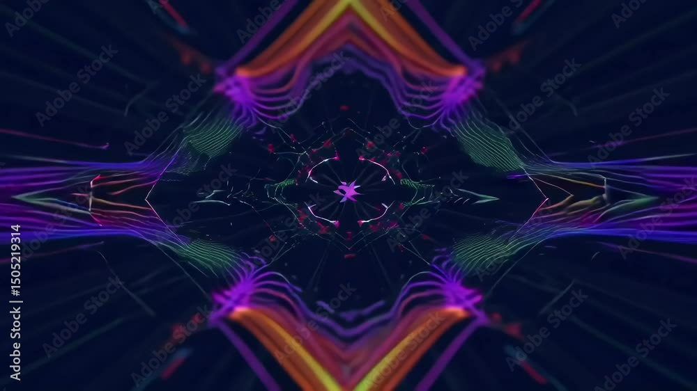 Wall mural sharp edges interlocking polygons flowing symmetry