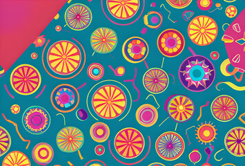 Colorful abstract background Multicolored spirals Pop Art Geometric effect and muted colors. Digital artwork modern twisted design, blending optical illusion and polygonal.generative ai