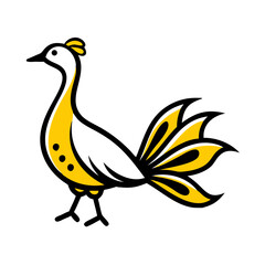 Fototapeta premium Elegant Peacock Vector – Artistic Bird with Ornate Plumage