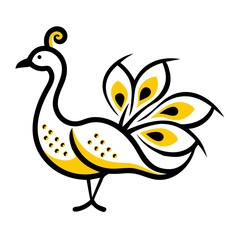 Beautiful Peacock Graphic – Decorative Vector Bird Artwork