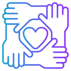 Teamwork gradient color icon