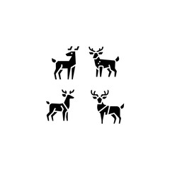 Fototapeta premium Minimalist Geometric Wolf Tattoo vector Icons set Designs – Stylish Black Ink Body Art with Unique Abstract Patterns for Bold Expression.