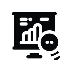 analysis glyph icon. Strong and solid vector icon for websites, mobile interfaces, presentations, and visual branding. High quality and easy to edit.