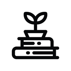 education growth line icon. Clean and minimalist vector icon for websites, mobile apps, presentations, and logos. Fully scalable and customizable for any project.