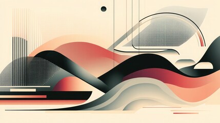 Fototapeta premium Minimalist Abstract Geometric Compositions, wallpaper, Abstract Art 2 - 22 