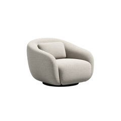 Modern Swivel Armchair in Light Beige Fabric - Comfortable and Stylish Home Furniture