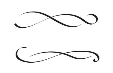 Set of Vintage decorative lines. text dividers. Line border. Lines separators, Borders, Vintage dividers, Underline elements. Vector illustration