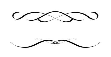 Set of Vintage decorative lines. text dividers. Line border. Lines separators, Borders, Vintage dividers, Underline elements. Vector illustration