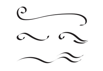 Set of Vintage decorative lines. text dividers. Line border. Lines separators, Borders, Vintage dividers, Underline elements. Vector illustration