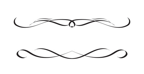 Set of Vintage decorative lines. text dividers. Line border. Lines separators, Borders, Vintage dividers, Underline elements. Vector illustration