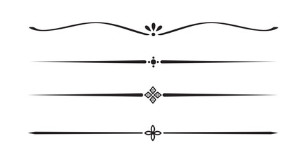 Set of Vintage decorative lines. text dividers. Line border. Lines separators, Borders, Vintage dividers, Underline elements. Vector illustration