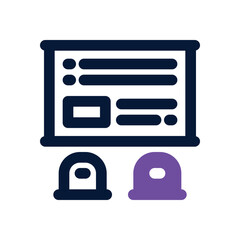 Fototapeta premium classroom duotone icon. Sleek and modern vector icon for websites, mobile apps, marketing materials, and corporate design. Fully scalable and ready to use.