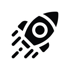 product launch glyph icon. Strong and solid vector icon for websites, mobile interfaces, presentations, and visual branding. High quality and easy to edit.