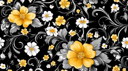 Red and gold floral design in traditional Khokhloma style, great for ethnic print materials, souvenir packaging, and heritage branding.