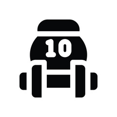 gym equipment glyph icon. Strong and solid vector icon for websites, mobile interfaces, presentations, and visual branding. High quality and easy to edit.