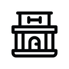 fitness center line icon. Clean and minimalist vector icon for websites, mobile apps, presentations, and logos. Fully scalable and customizable for any project.