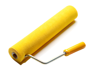 Yellow Paint roller on a isolated background