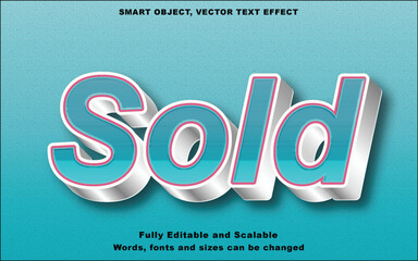 Sold editable text effect vector template.