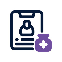 vaccine record duotone icon. Sleek and modern vector icon for websites, mobile apps, marketing materials, and corporate design. Fully scalable and ready to use.
